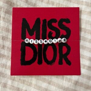 Dior Silver Chain Bracelet with Red Accents